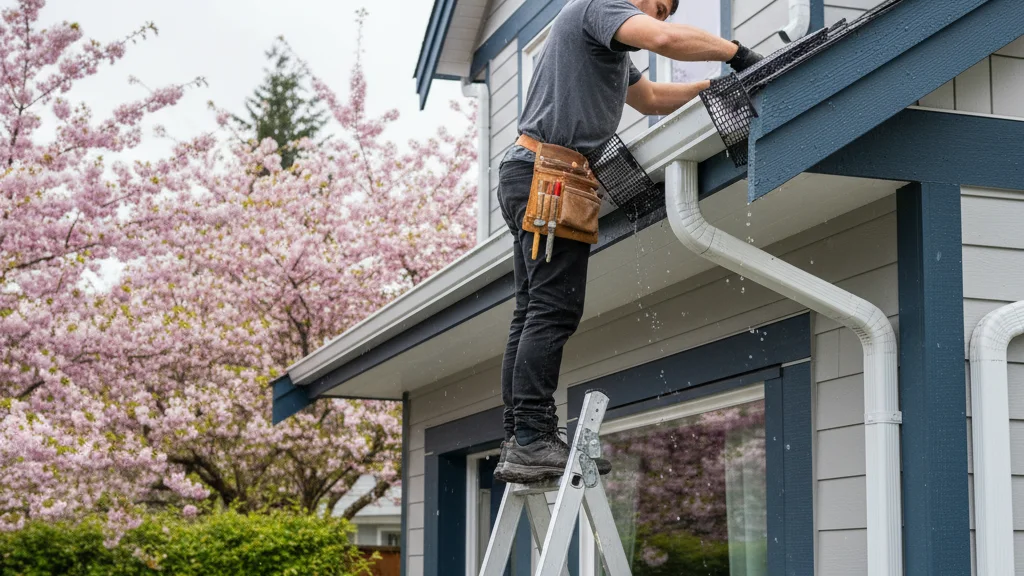 Spring Gutter Protection Installation